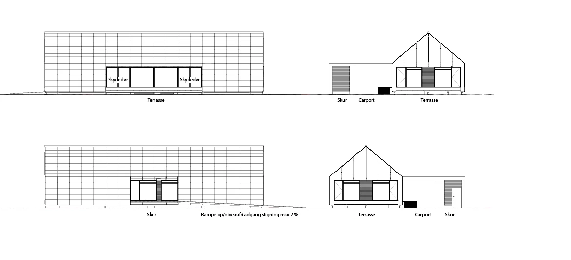 Architectural drawing of the Maintenance Free House (Image: Arkitema Architects)