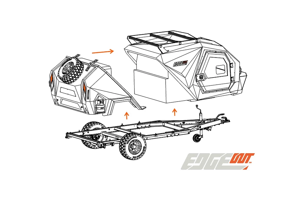 Edgeout's diagram shows how the two individual pods and the trailer chassis fit together
