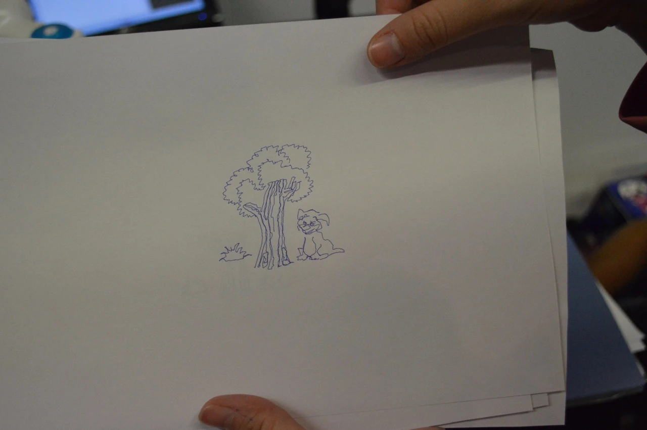 One of the SketRobo prototype's pre-loaded drawings