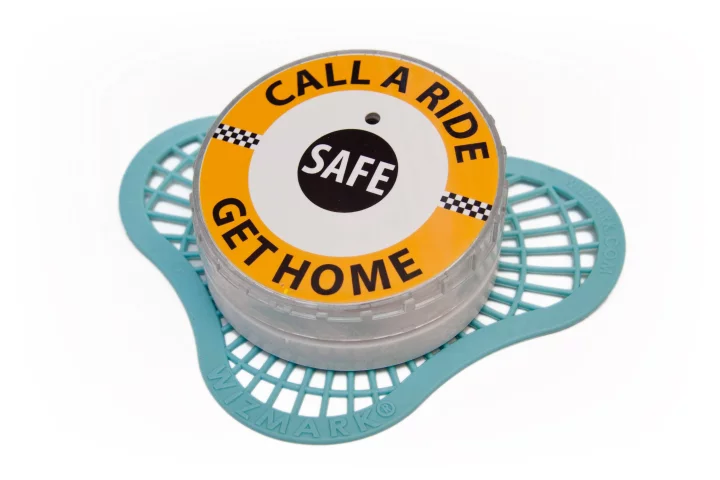 Some brightly outlined lettering and a surprise audio message attempt to bring the "don't drink and drive" message home when it's most important