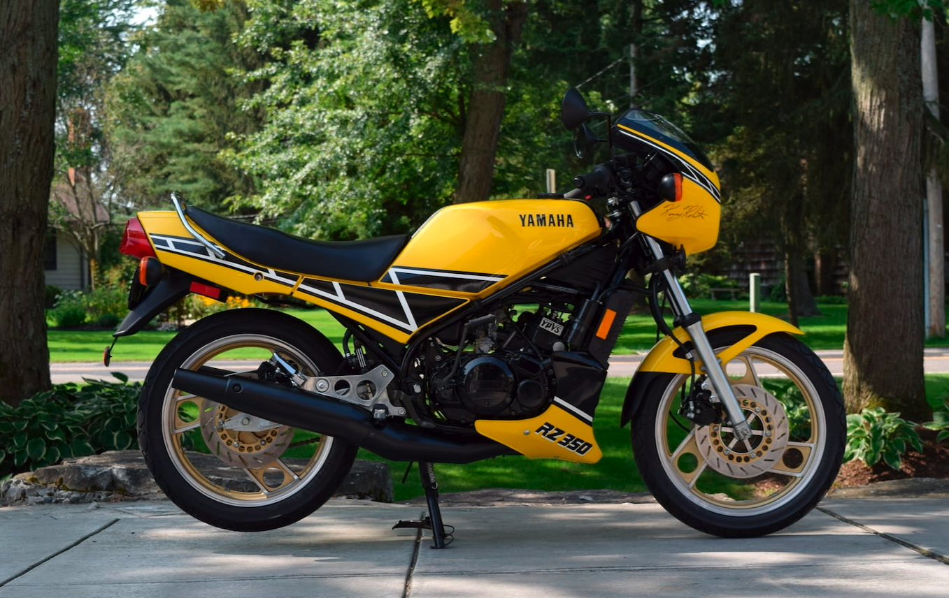 The ultimate evolution of the 1967 Yamaha YR-1 Grand Prix Twin listed above, this particular bike went to auction as a limited edition Kenny Roberts Replica, with Roberts' signature on the fairing and just three miles from new on the clock. We are unaware of an RZ350 ever selling for more than $12,100.