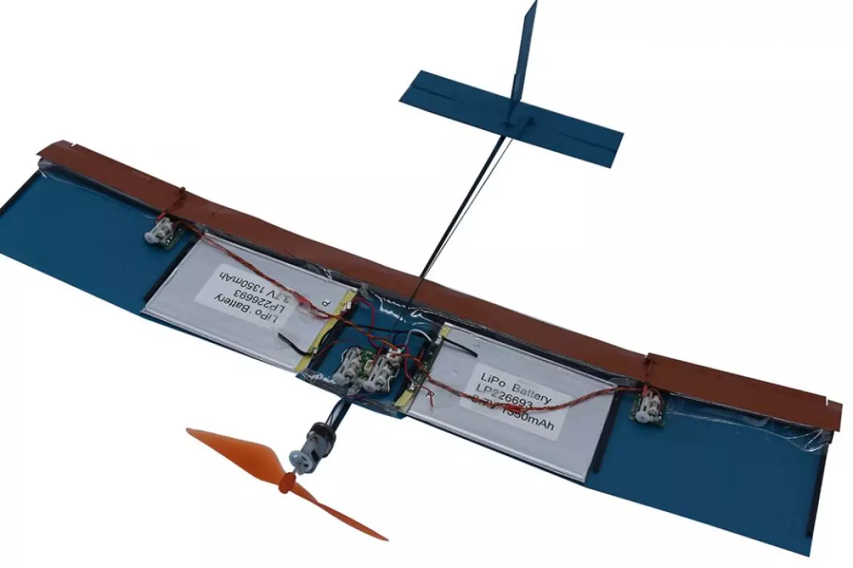 A prototype drone with the new wings installed