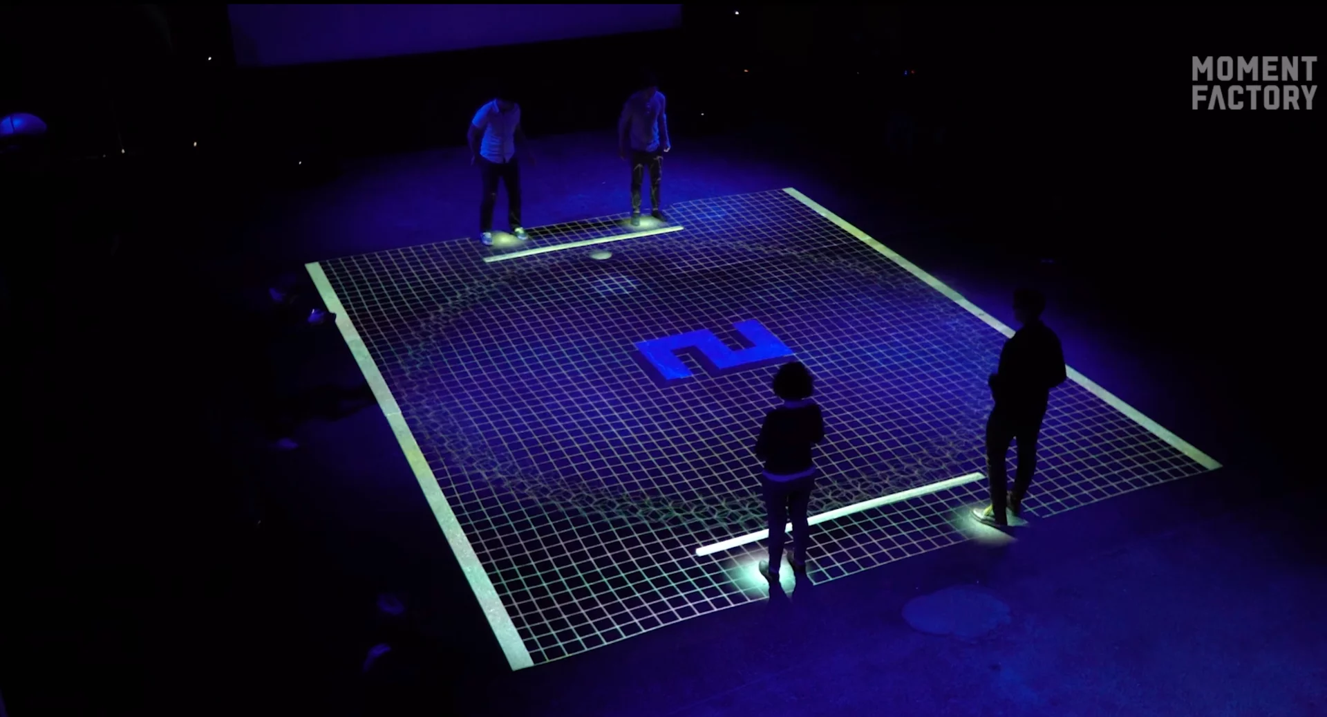 GRiD is a modern twist on Pong using pairs of motion-tracked humans to control the paddles