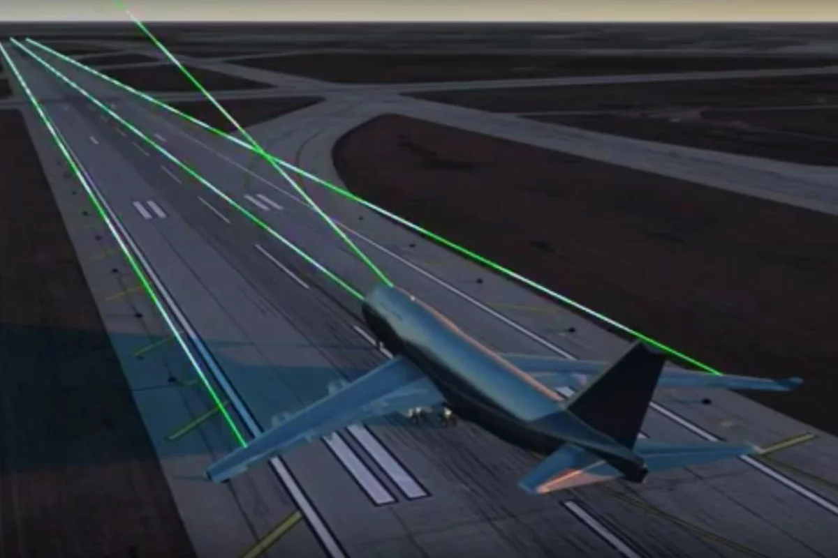 The ALTACAS system uses lasers to scan the area ahead of an aircraft to warn of potential collision hazards