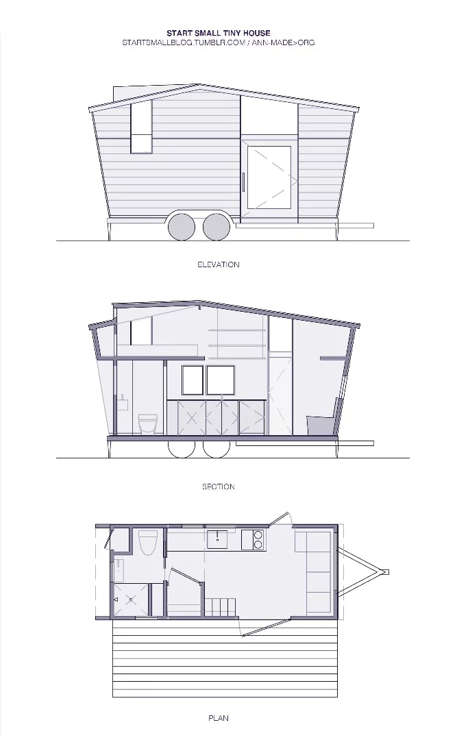 Architectural plans of the tiny home
