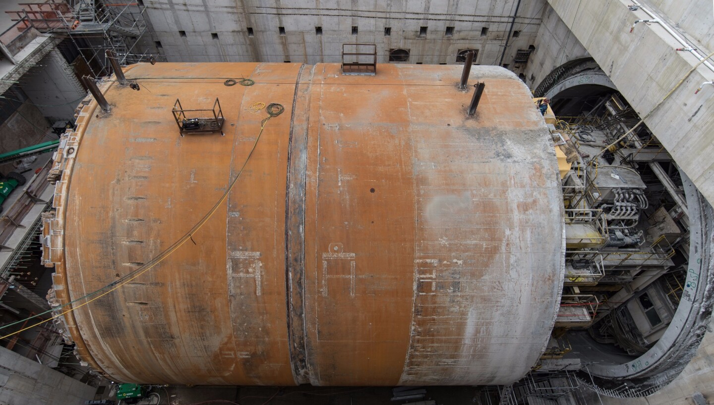 Bertha being dismantled