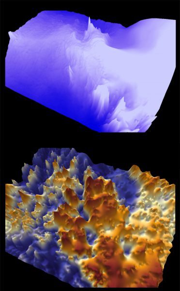 Radar images of the subglacial valleys at the South Pole