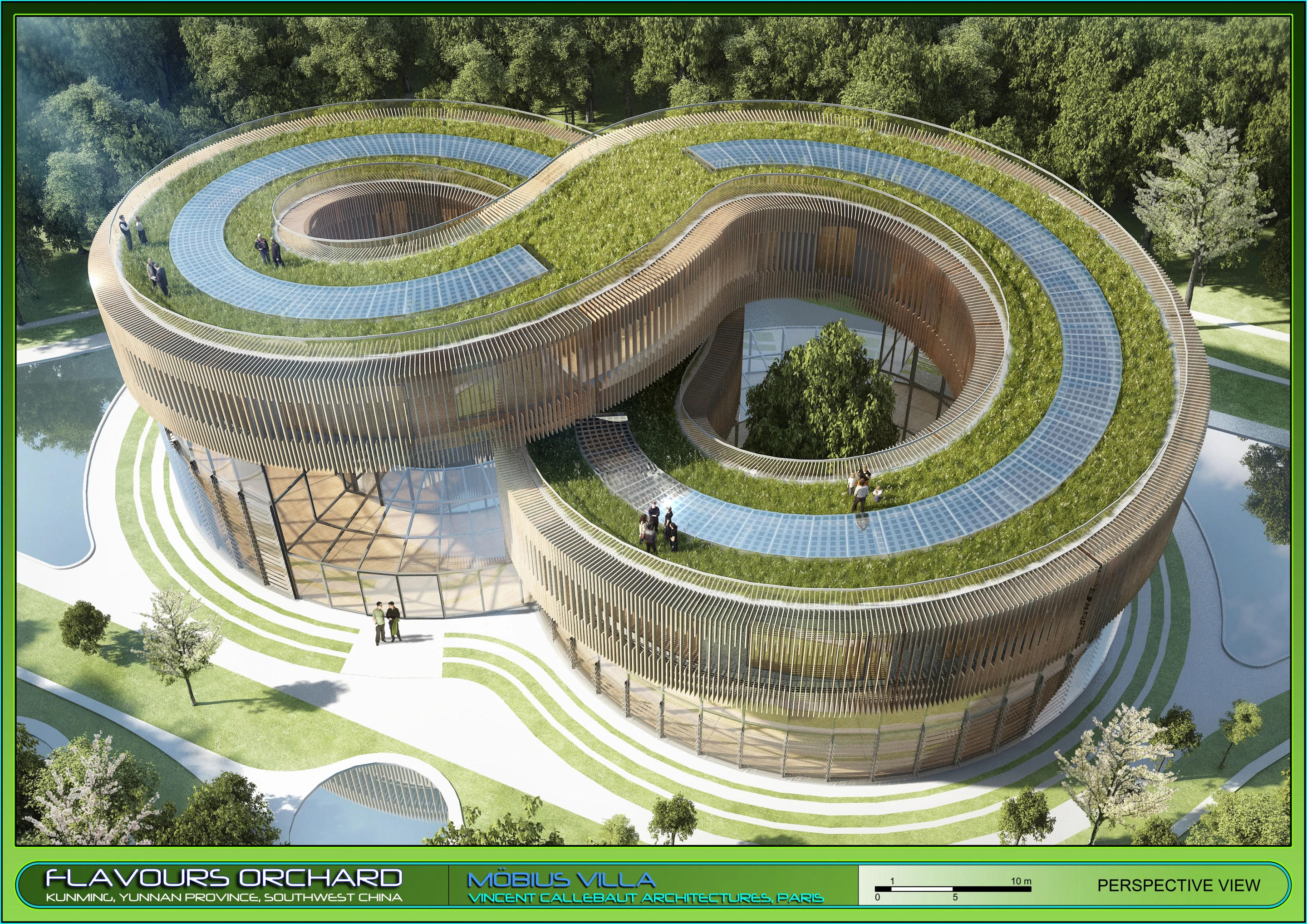 Mobius Villa birds-eye view of green roof (Image: Vincent Callebaut Architectures)