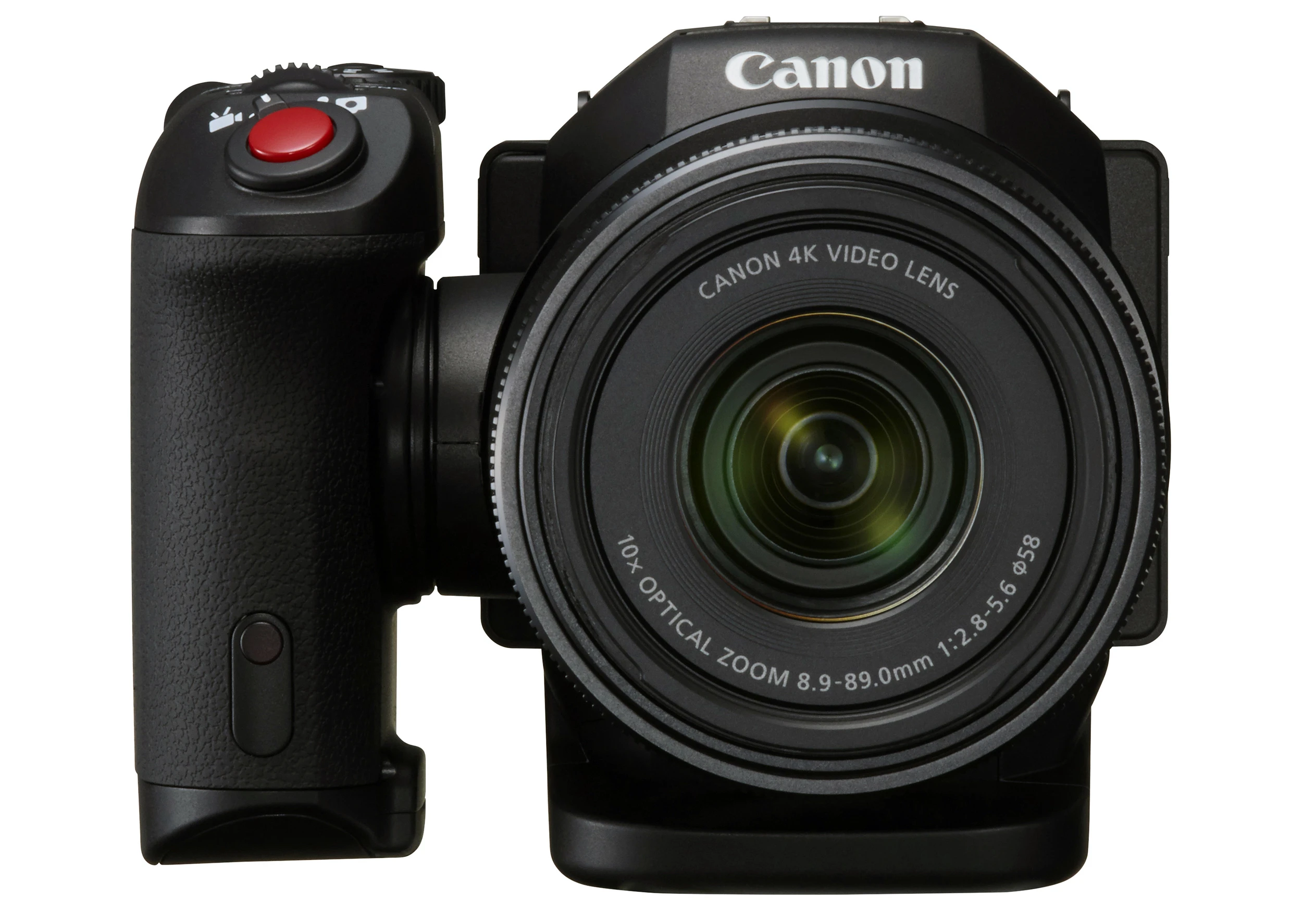 The lens on the Canon XC10 is a 27-273-mm equivalent F2.8-F5.6