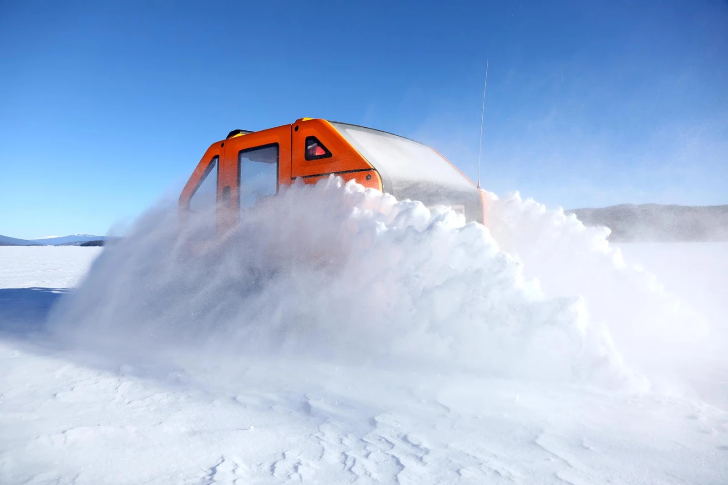 The Antarctica V2 prototype does some testing in the cold snow