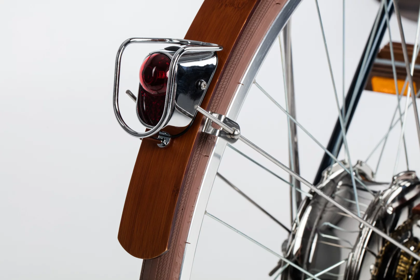 A headlight and taillight come standard