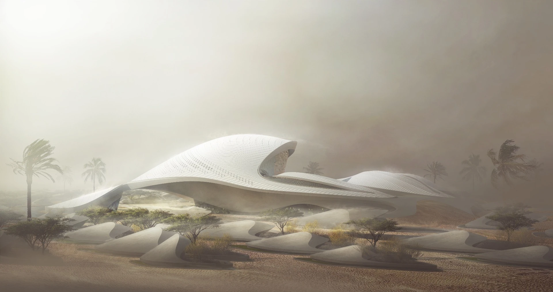 The structural steelwork of the Bee'ah headquarters has been installed, along with the building's centerpiece concrete dome