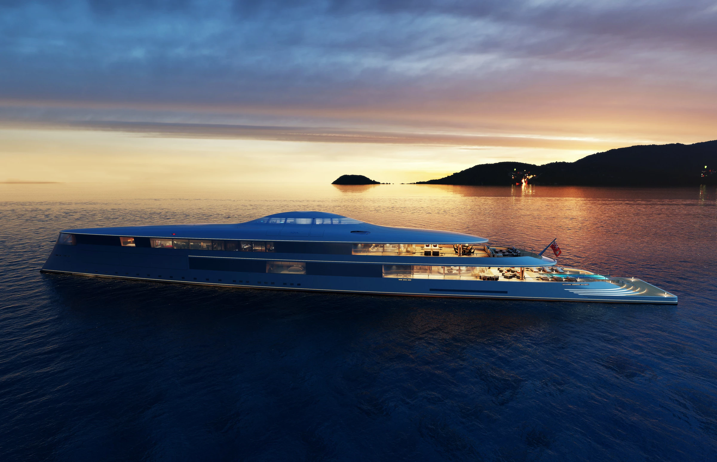 A hydrogen-powered superyacht with a 3,750-nautical-mile range
