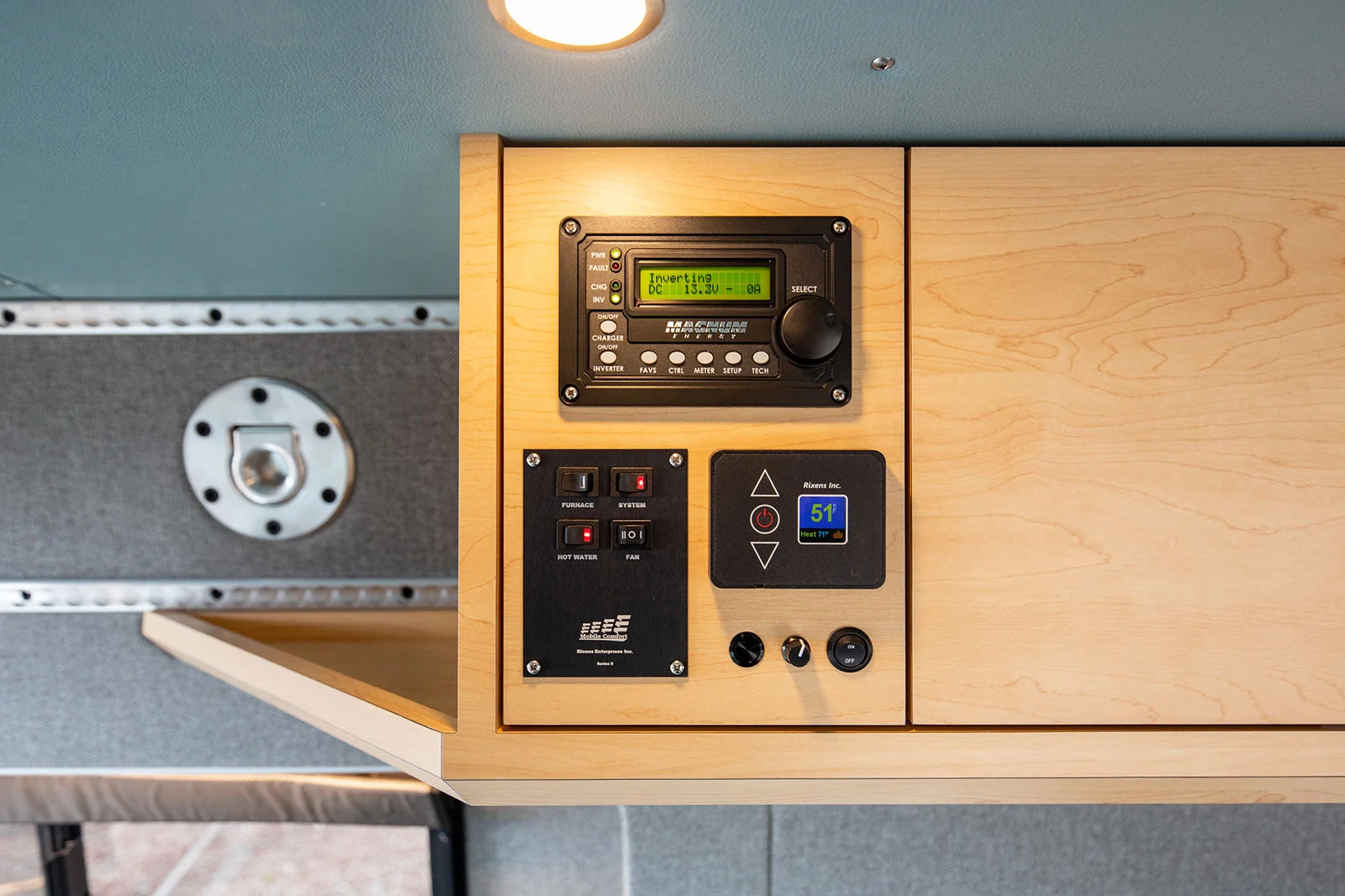 Remote Control Module On Van Blue Sky 4x4 camper van brings the family fun, outside and in