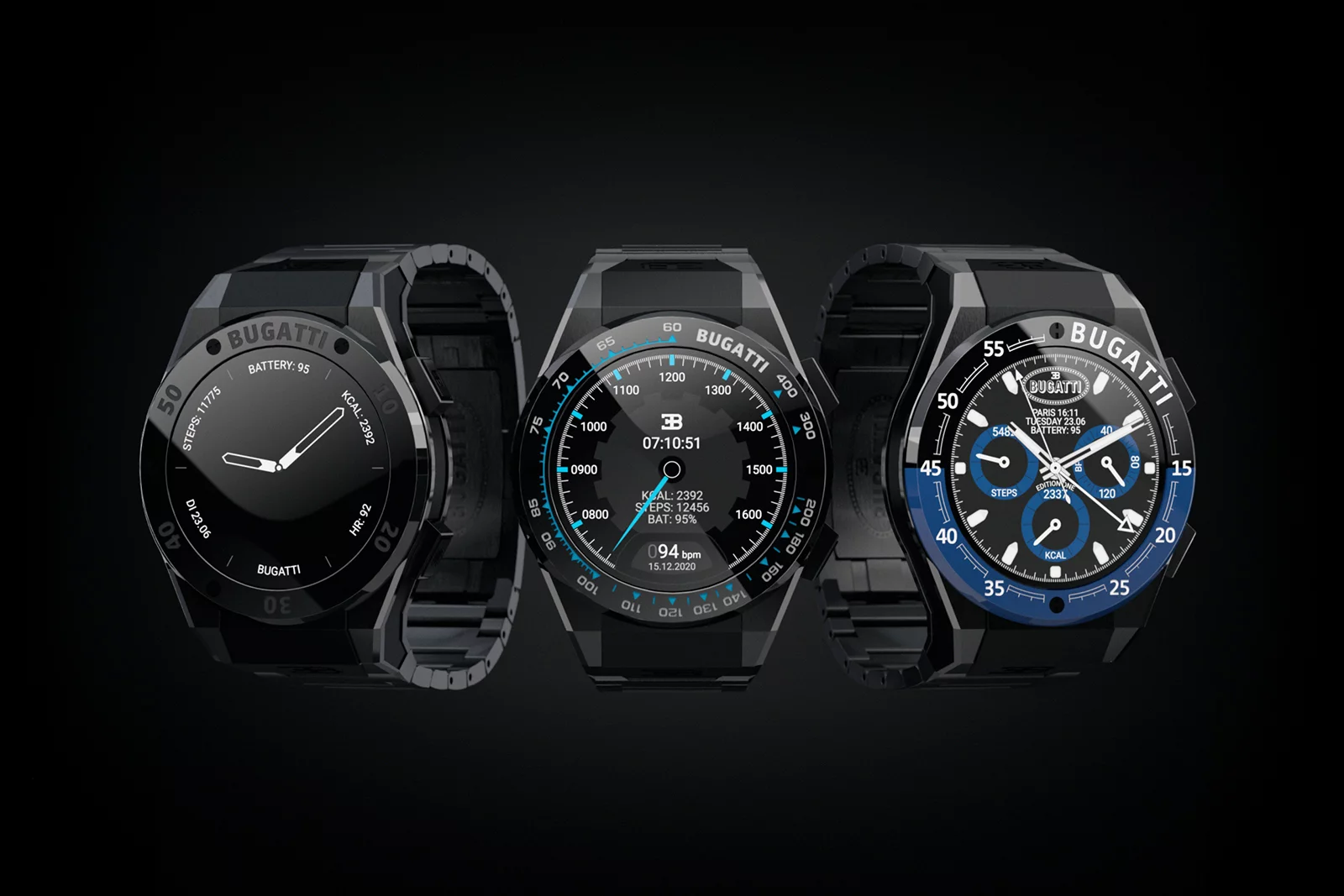 The three models are the same size but offer different styling