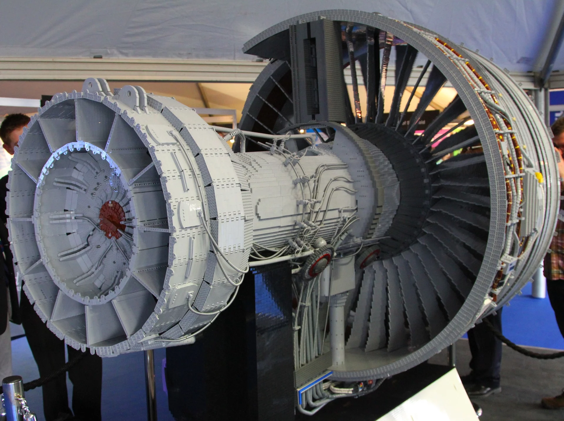The LEGO engine is a half-size replica (complete with moving parts) of the Rolls-Royce Trent 1000 turbofan jet engine (Photo: Gizmag)