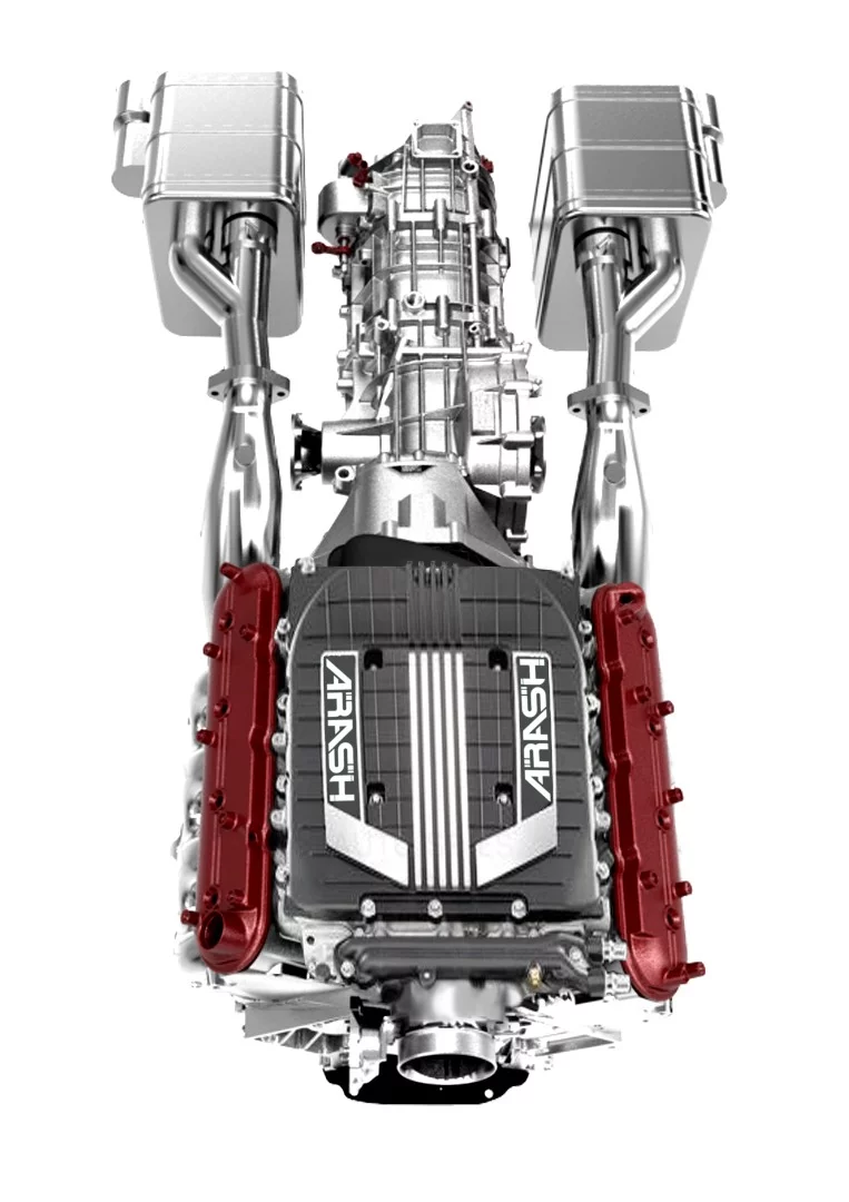 The supercharged 6.2-liter V8 engine of the AF10