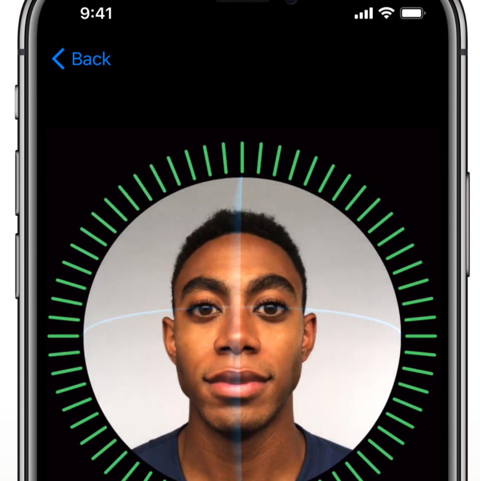 The device scans your face using 30,000 infrared dots