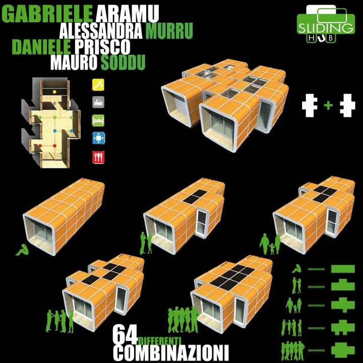 Gabriel Aramu has conceptualized a modular housing unit that possess 64 combination possibilities (image: Gabriel Aramu)