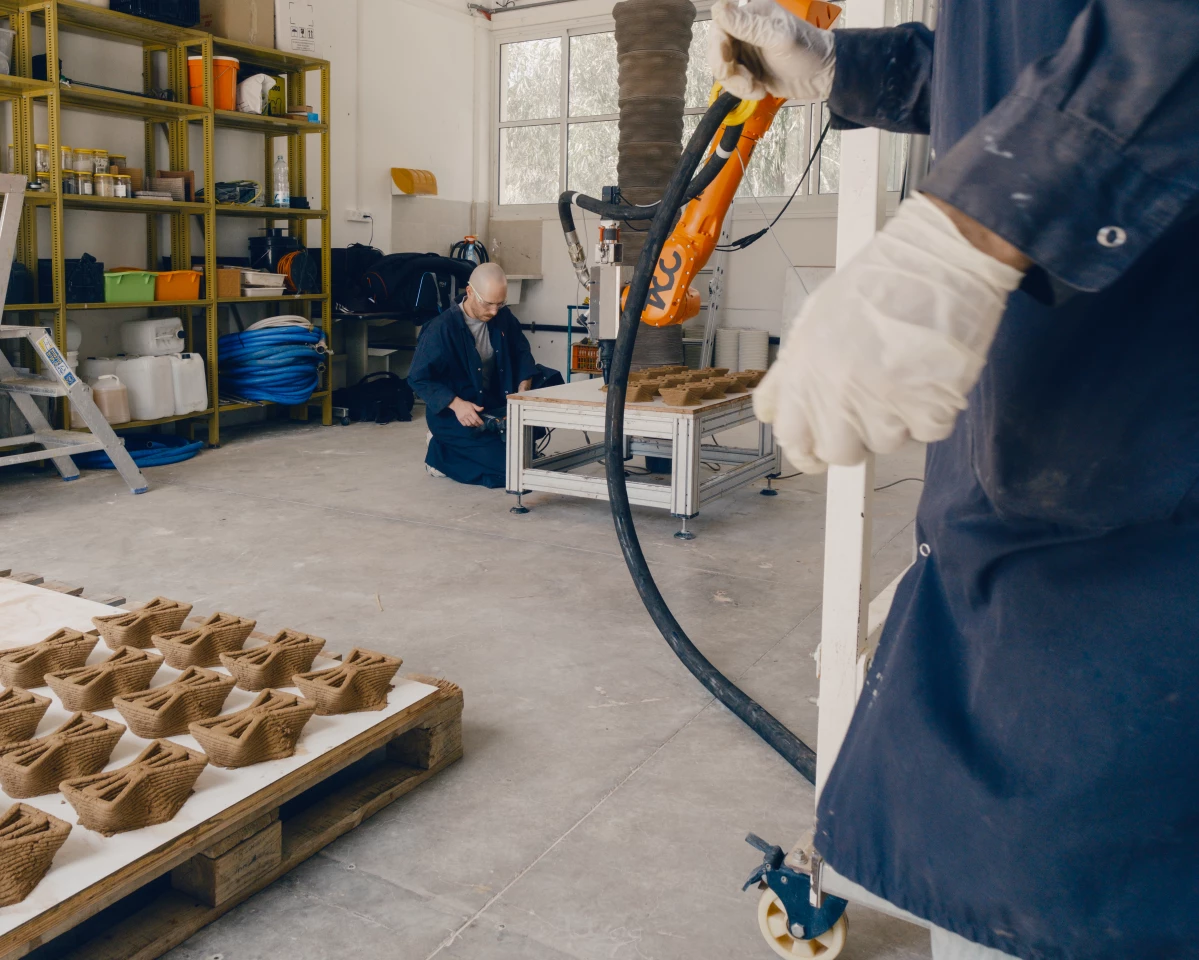 Not concrete. Not plastic. TreeSoil is printed from the land itself, engineered to feed the young tree as it breaks down over time