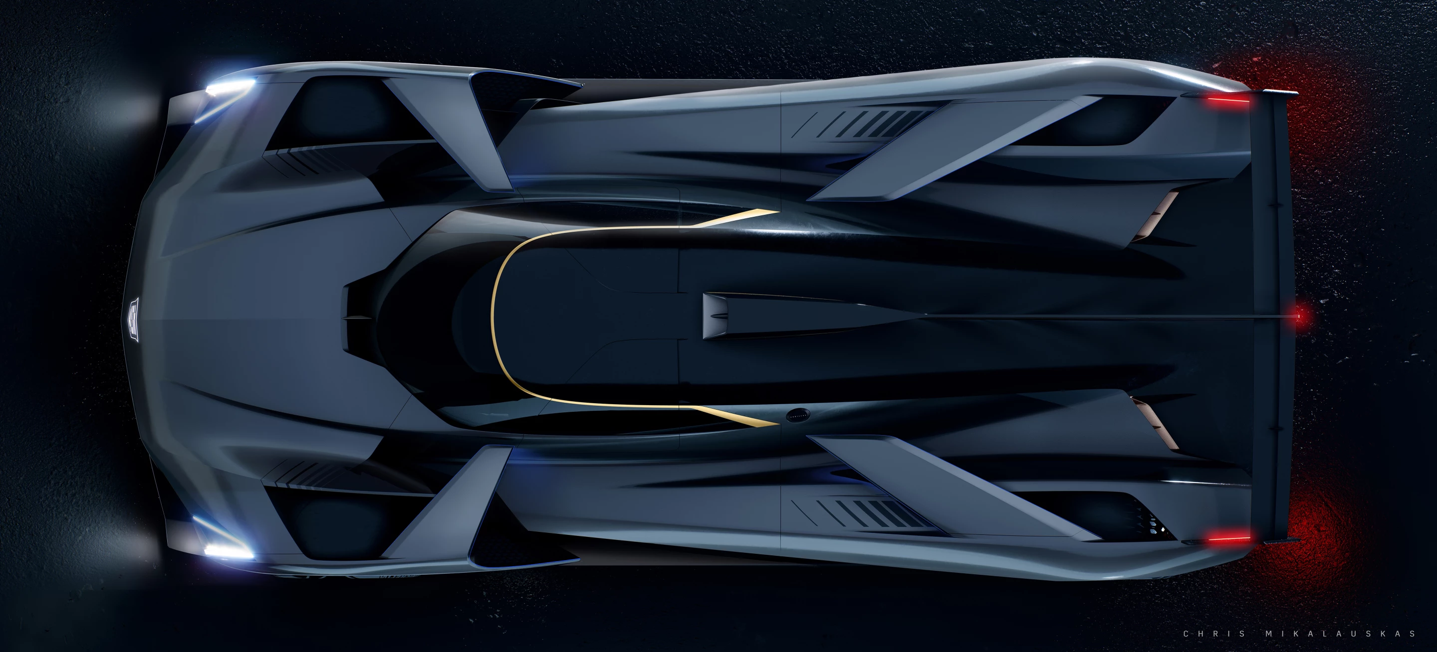 The Cadillac Project GTP Hypercar looks smoother than the typical race car, but there's still plenty of track-ready aero going on