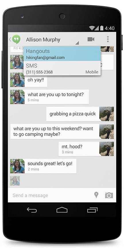 Hangouts and SMS are now the same app