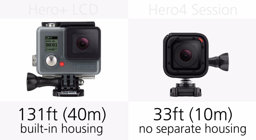 GoPro Hero+LCD and GoPro Hero4 Session waterproof