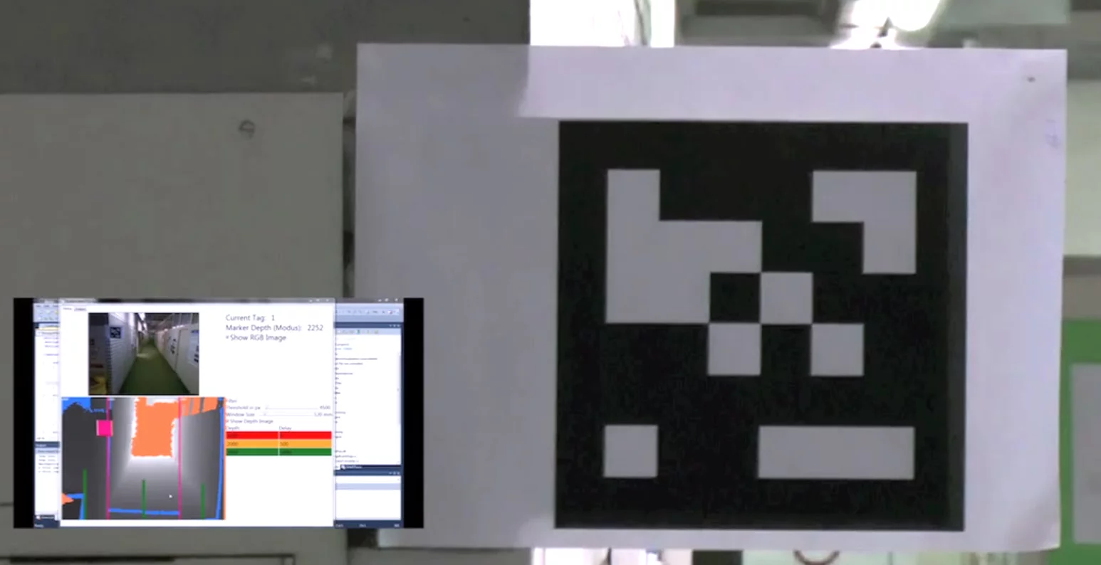 The system can read ARToolKit markers placed on walls and doors