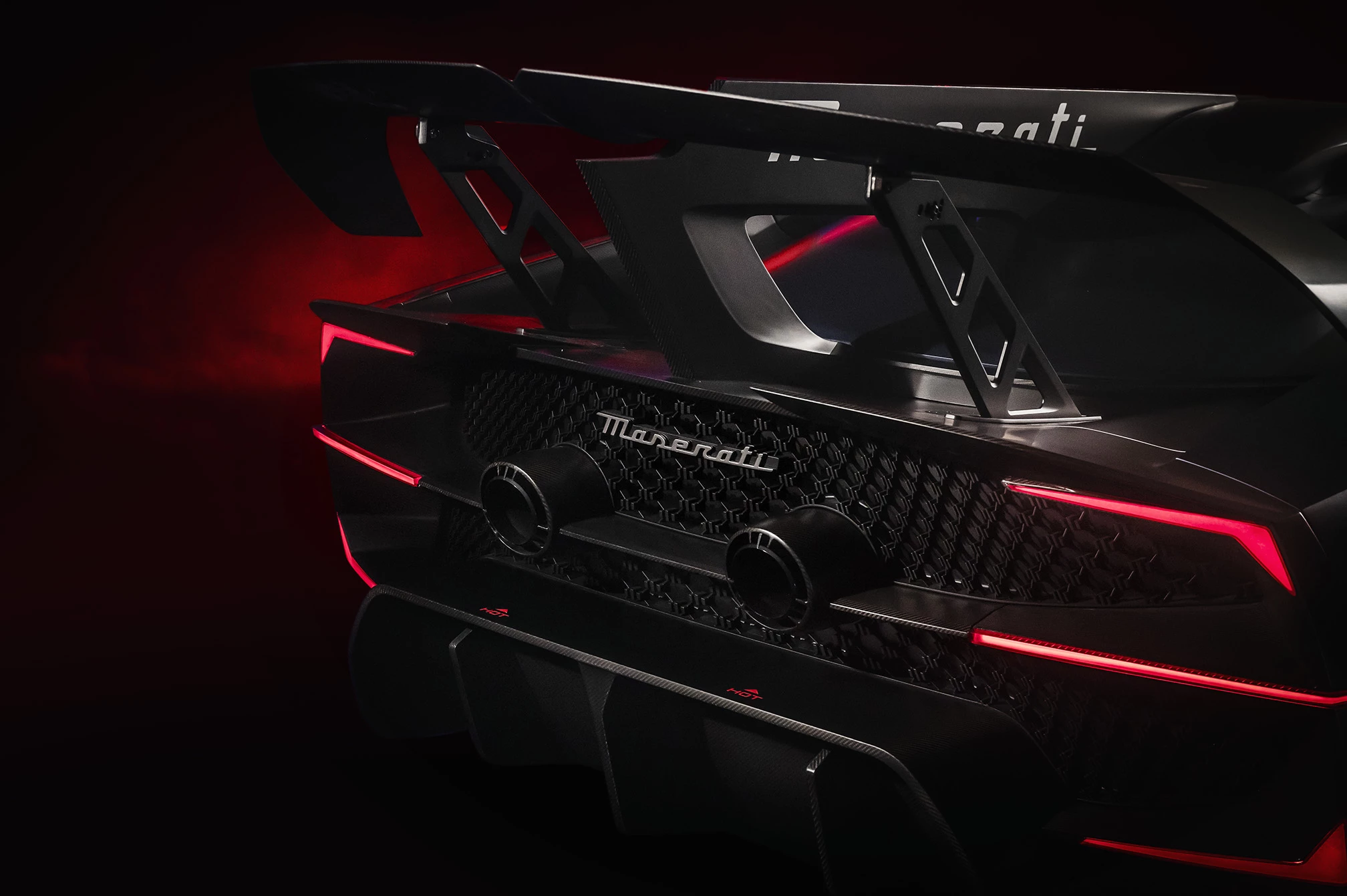 The Maserati MCXtrema features a functional rear wing