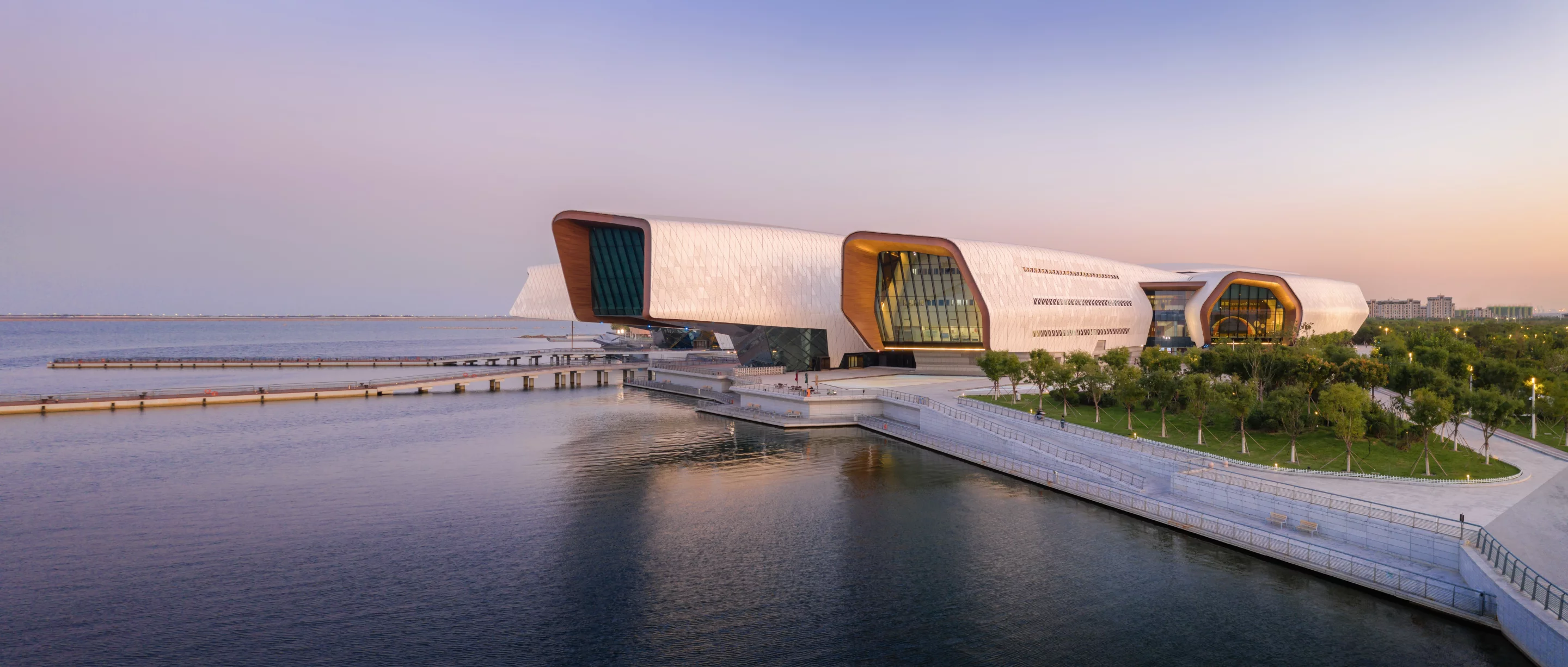 The National Maritime Museum of China's primary structure consists of 17,000 tonnes (roughly 19,000 US tons) of steel
