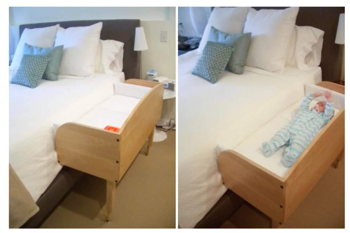 Baby Bunk sleeper positions baby right next to your bed for convenient feeding and comforting