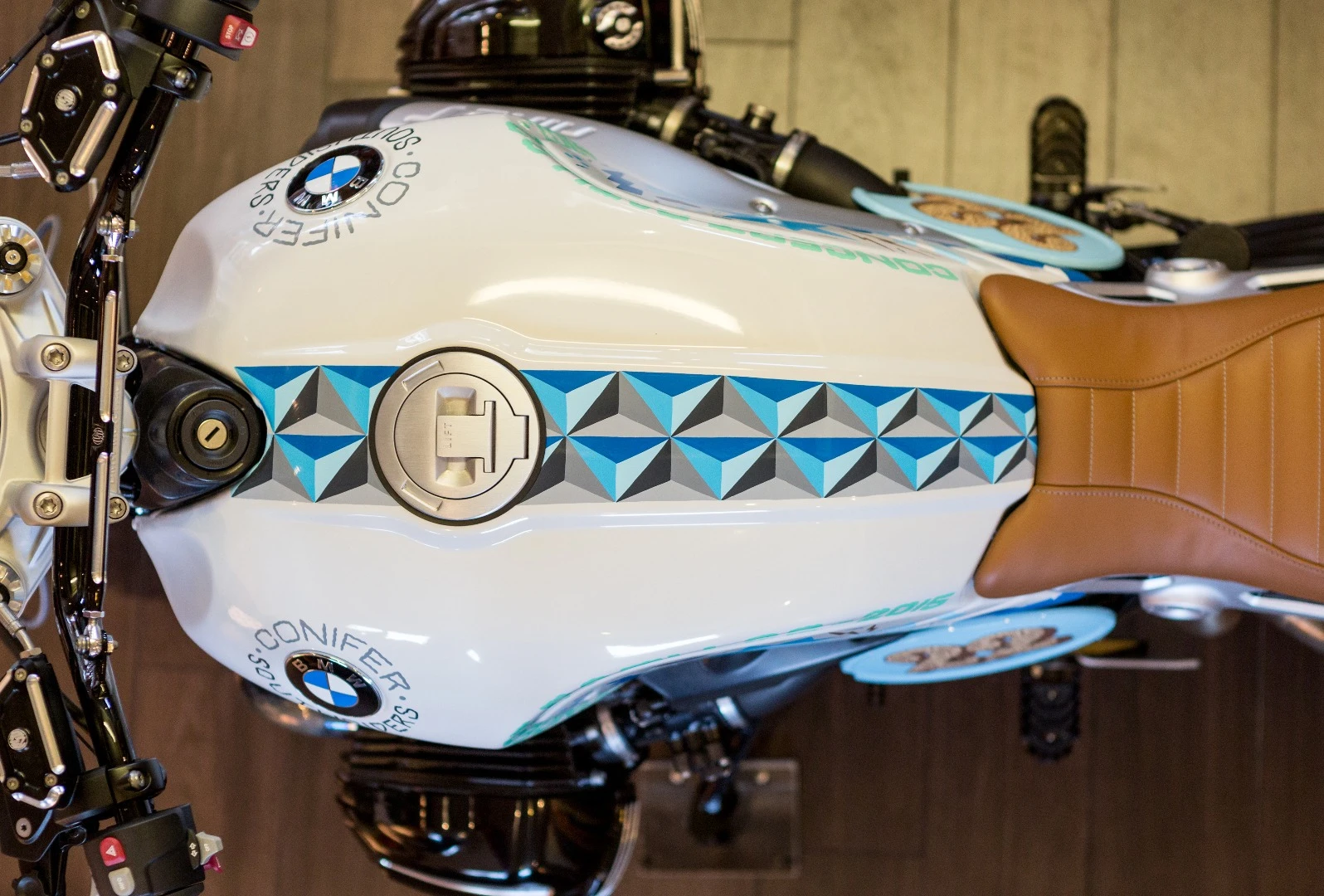 Ornamental Conifer's graphics run along the fuel tank of the BMW Concept Path 22