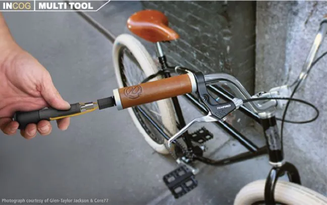 Incog takes the tools out of your pack and stores them in the bike