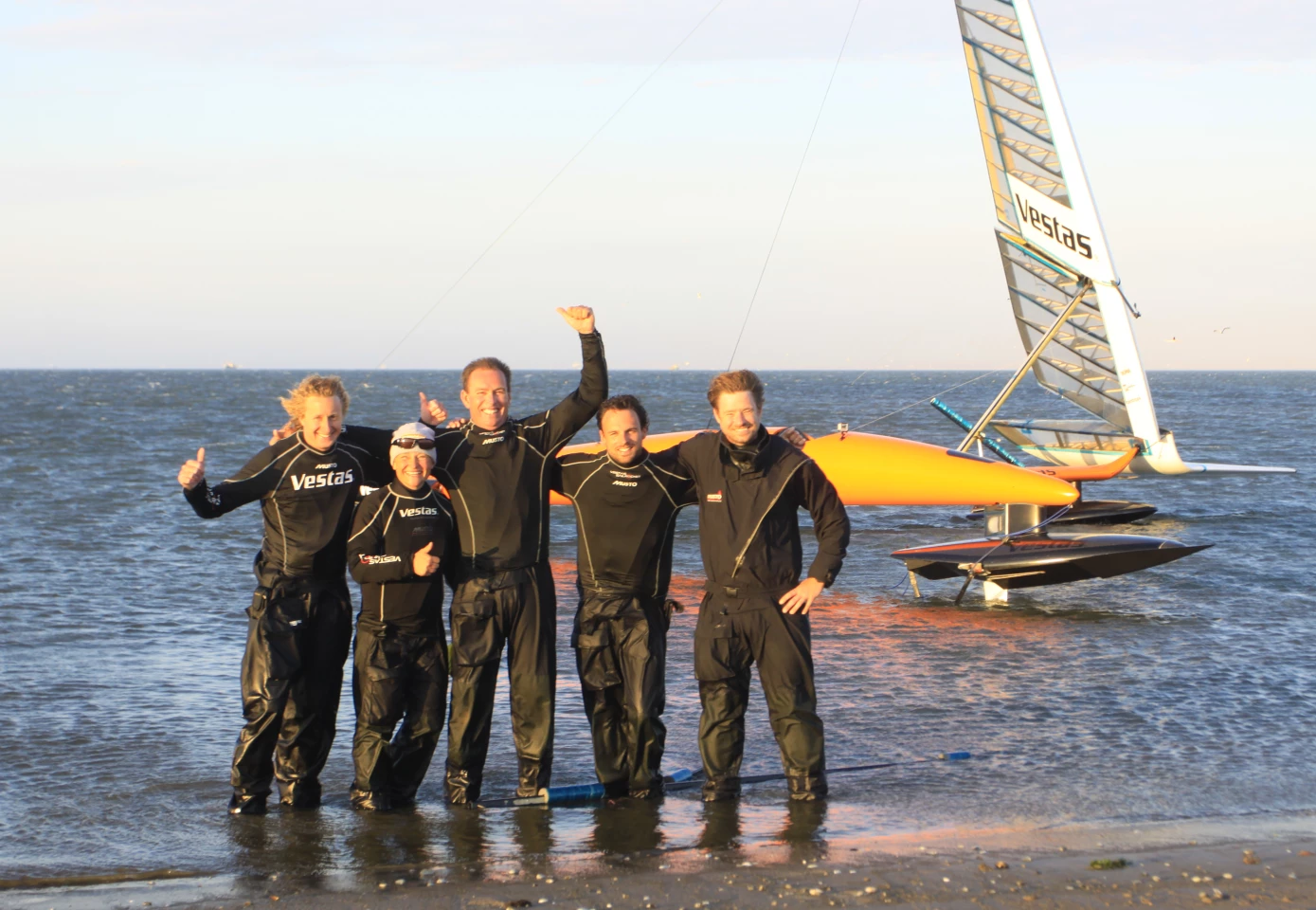 The Vestas Sailrocket team. Image copyright Helena Darvelid and Vestas Sailrocket.