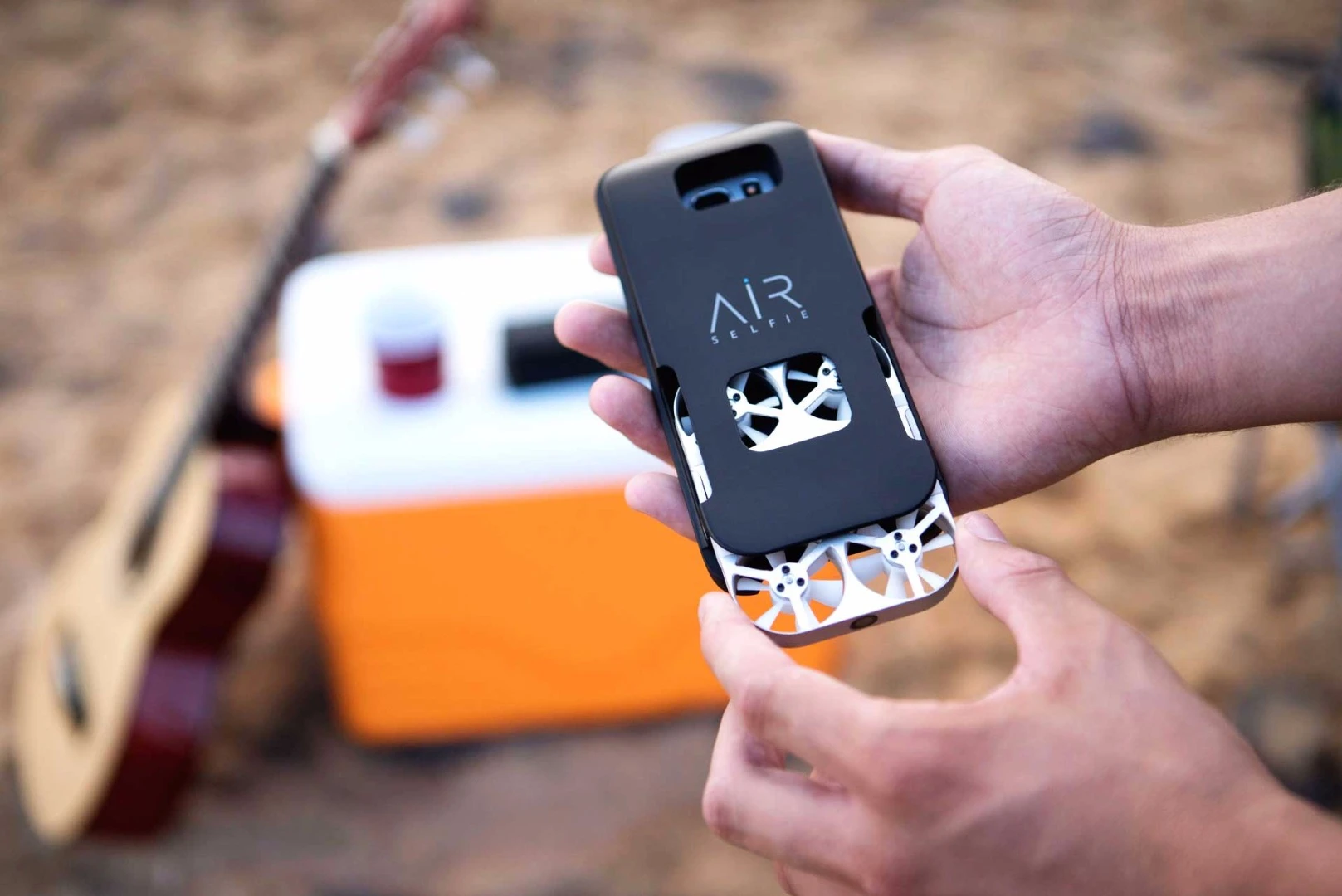 The drone can fly up to 66 ft (20 m) away