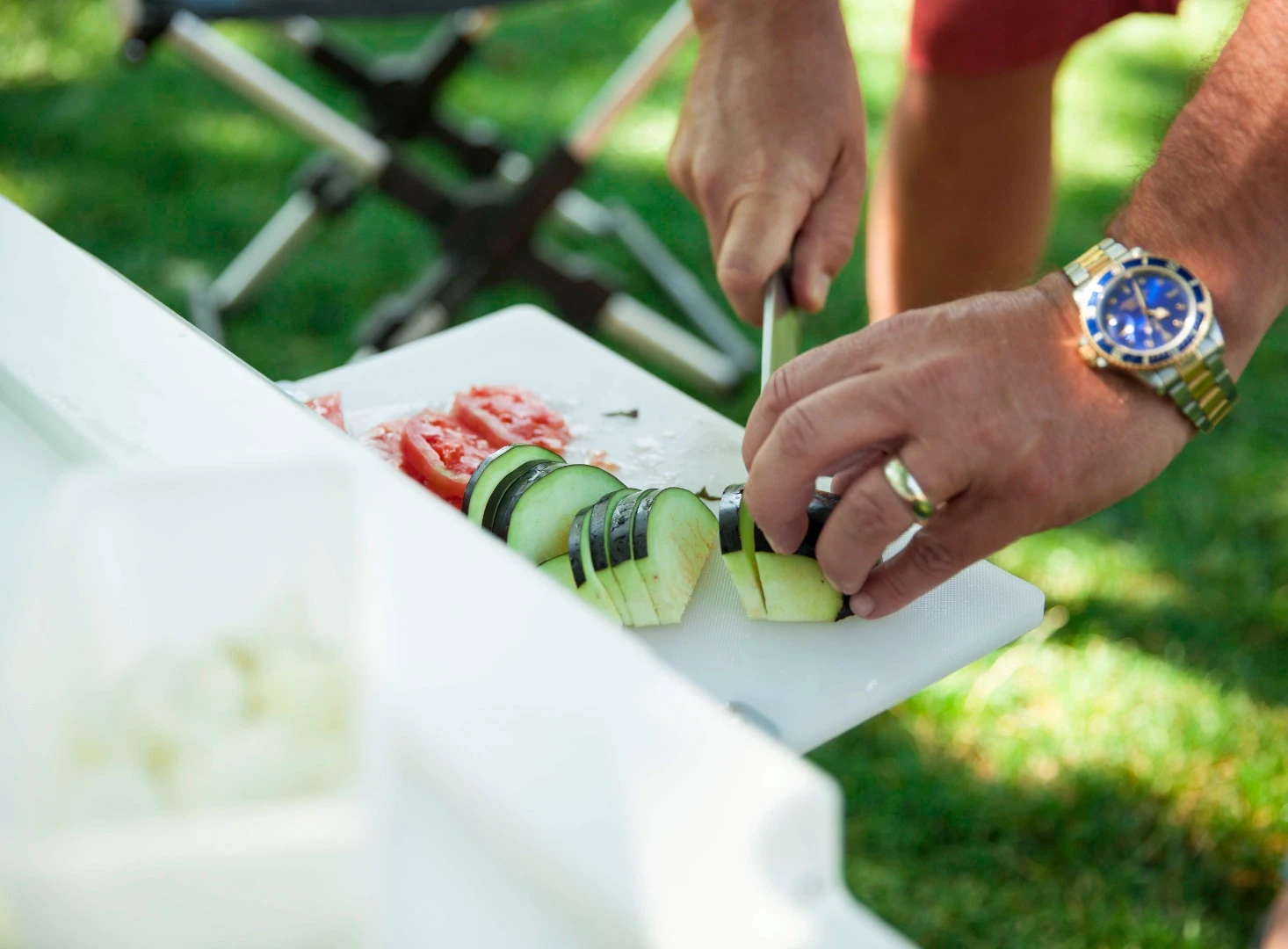 A cooler cutting board sounded like a good idea, particularly for primitive camping without a campsite picnic table, but we always had a more stable solution, like a standard cutting board on a folding camp table