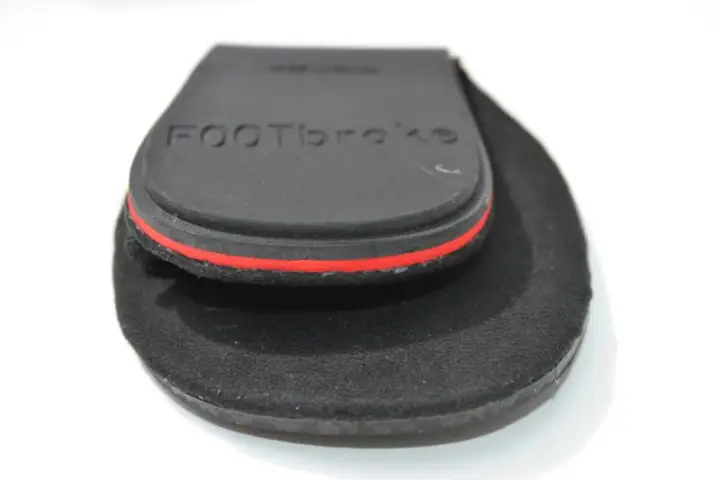 FOOTbrakes fold small enough for a cycling jersey pocket