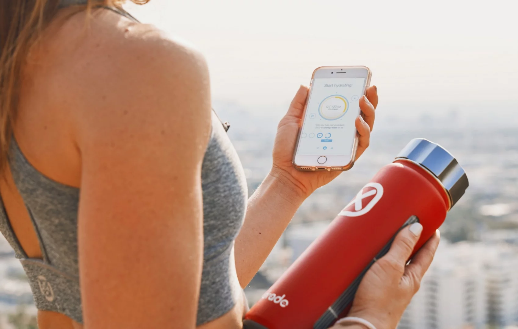 Hydrade connects with your phone via Bluetooth