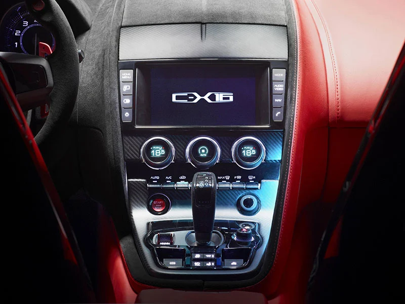 The Jaguar C-X16 production concept sports car interior