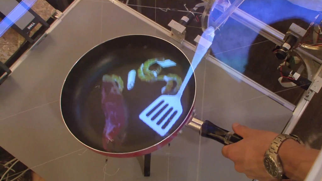 The cooking simulator being developed at the Tokyo Institute of Technology lets users cook up a virtual meal