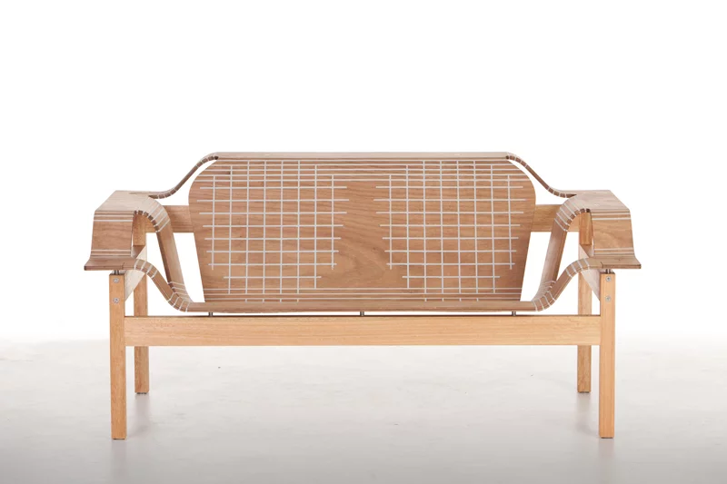 Skin is a flat pack armchair that still has curves thanks to Stratflex technology
