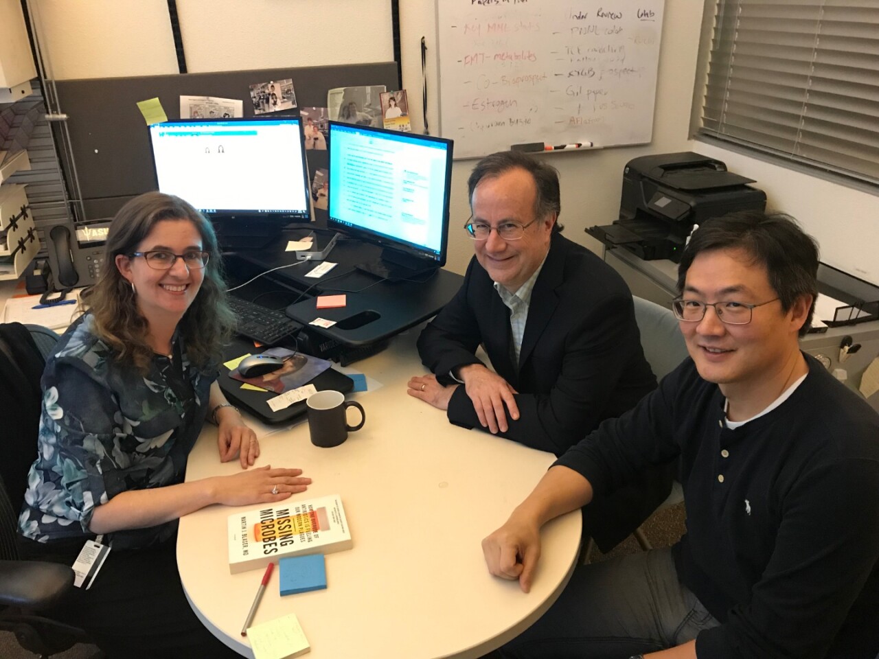 The team of ASU researchers behind the new study, left to right, Rosa Krajmalnik-Brown, James Adams, and Dae Wook Kang were inspired to explore the gut-brain connection as it relates to autism symptoms and gastrointestinal issues