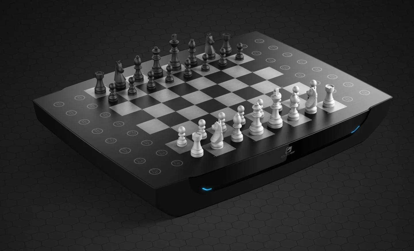 Square Off Swap is a larger board with space down the sides for captured pieces, which will move there automatically