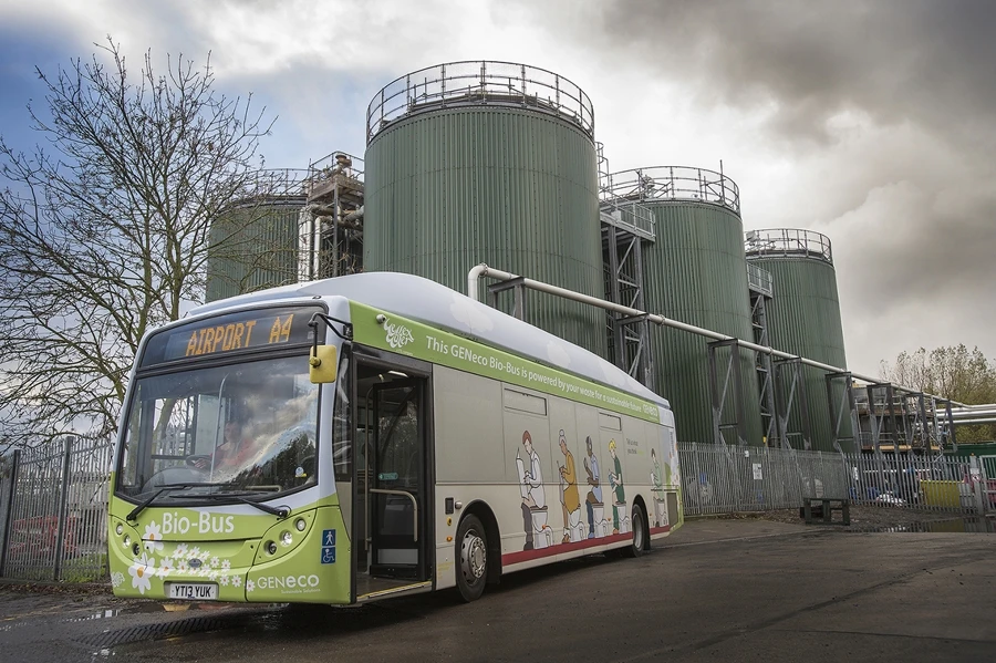 The biomethane for the Bio-Bus is sourced from Bristol Sewage Treatment Works, which produces 17 million cu m (600 million cu ft) of the gas a year