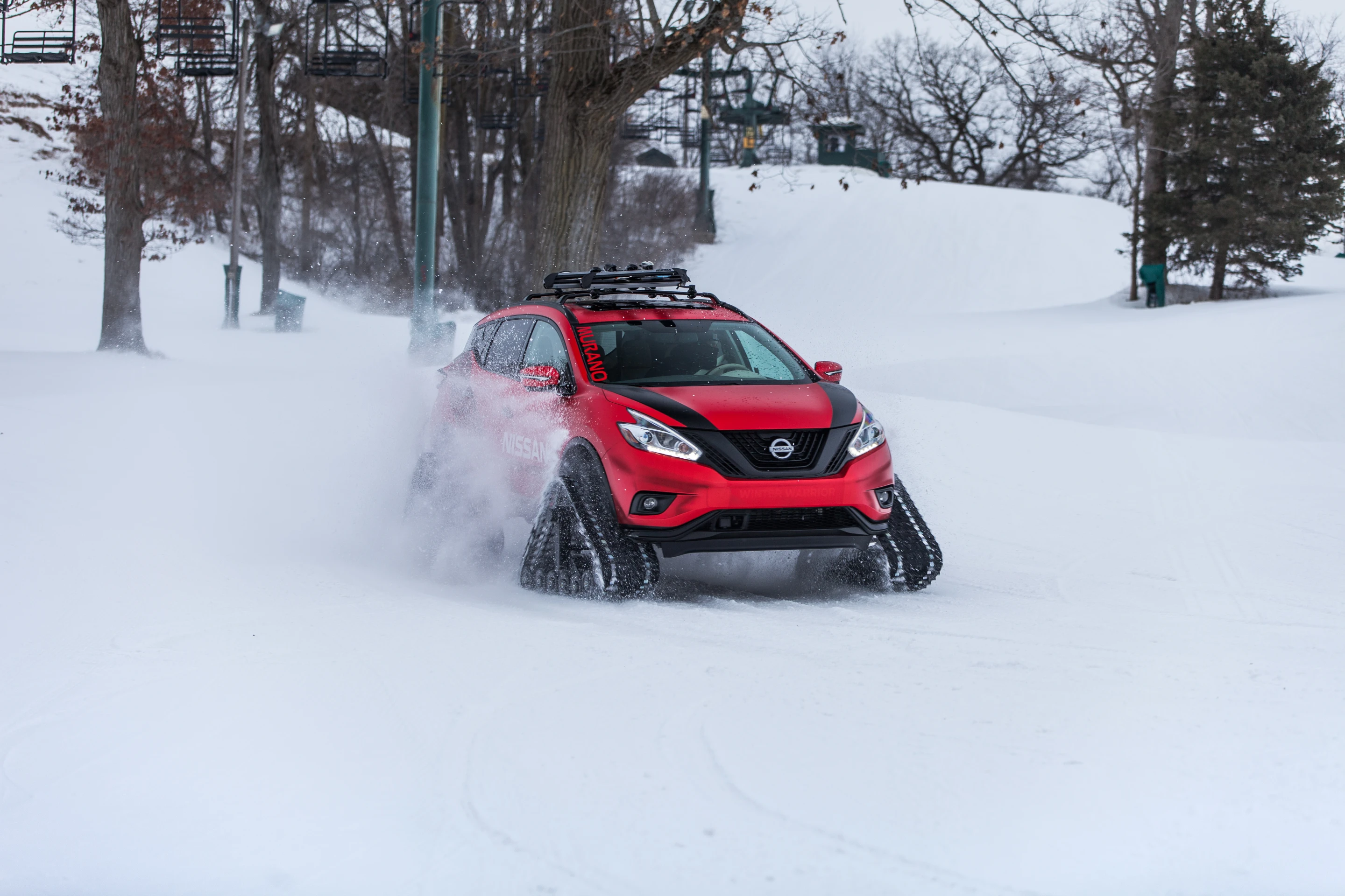 The Nissan Murano Winter Warrior makes use of its Dominator tracks
