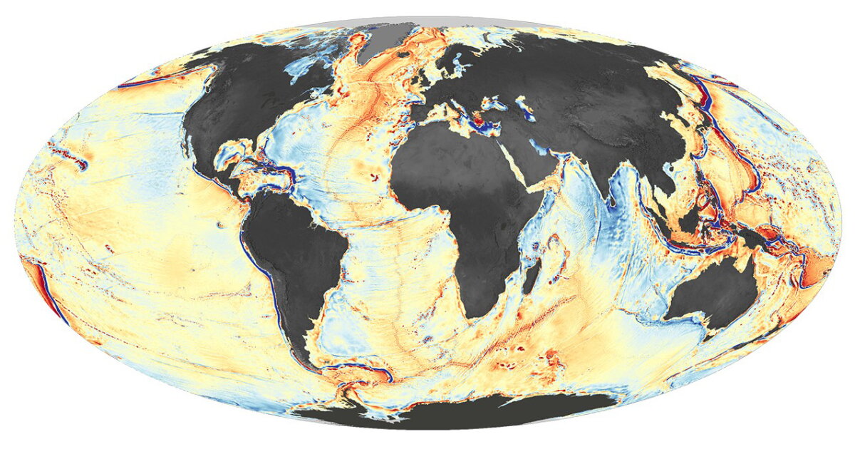 Detailed seafloor gravity map brings the Earth's surface into sharp focus