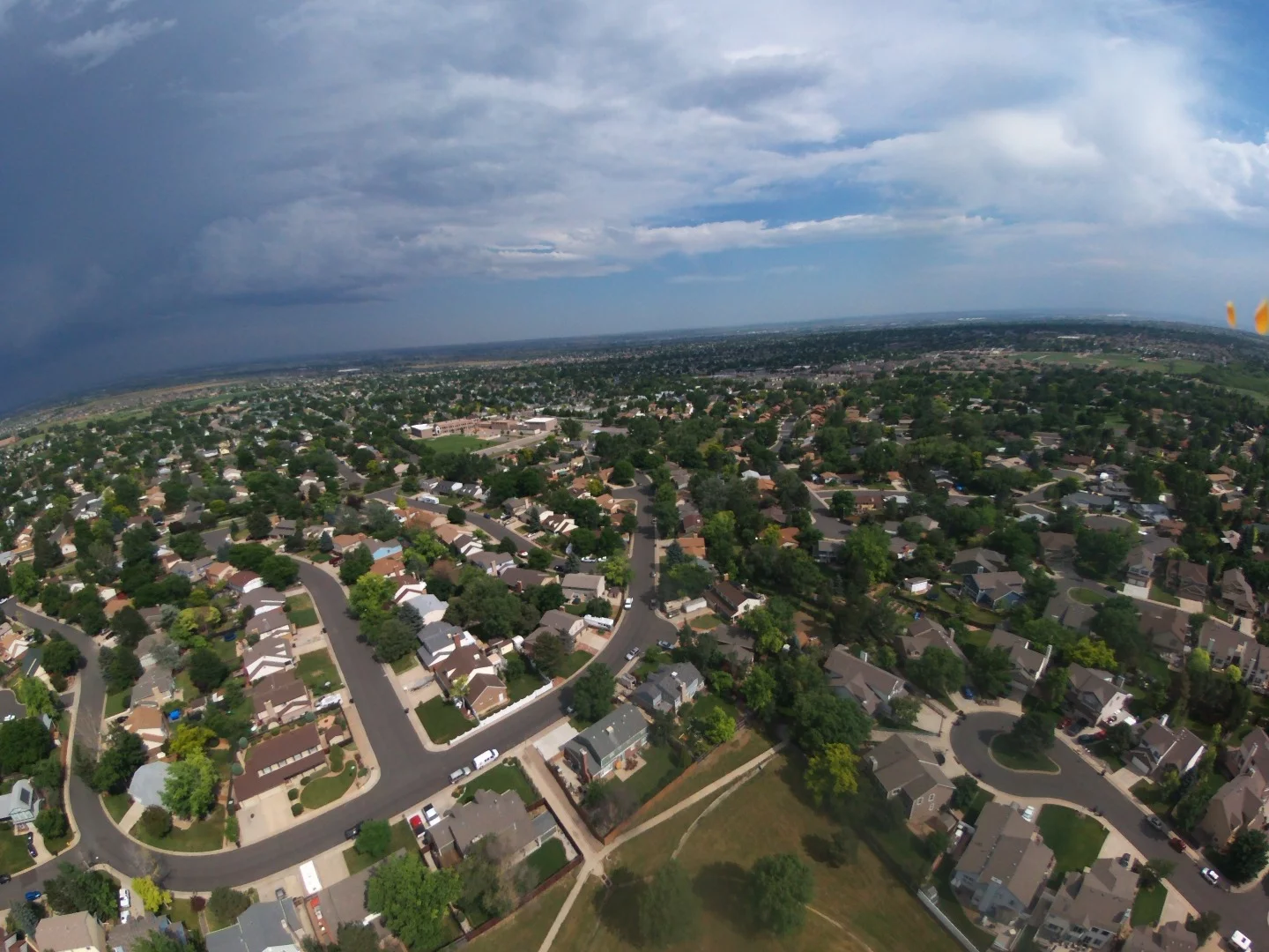 While the onboard camera negates a lot of the curvature of a traditional action camera while observing the Earth from high above, some remnants remain, as in this image shot at 150 m (492 ft)