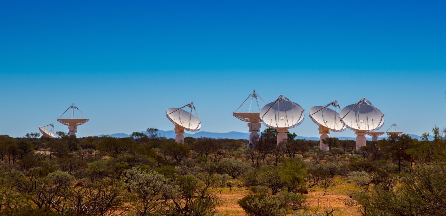 Some of the dishes that make up the ASKAP radio telescope