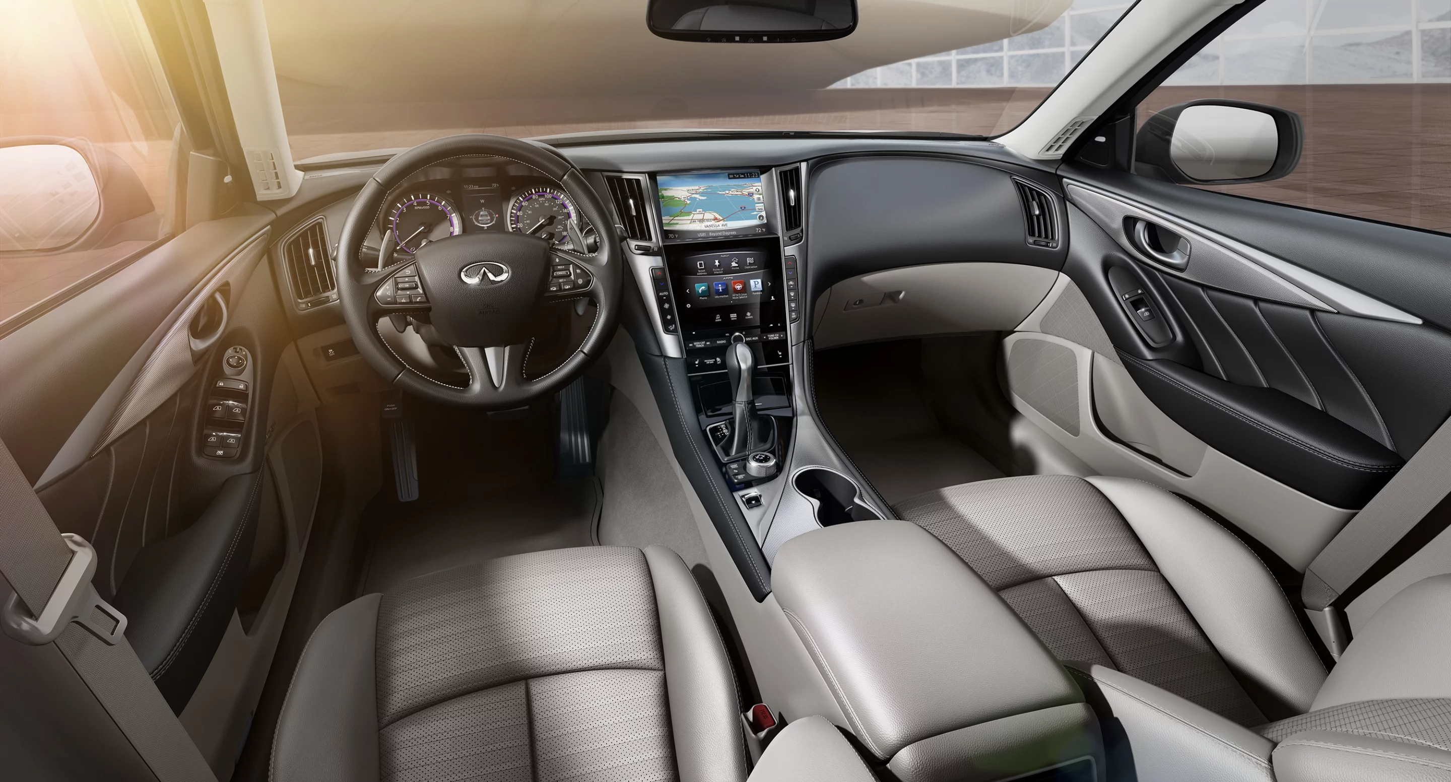 The Infiniti Q50 sedan interior