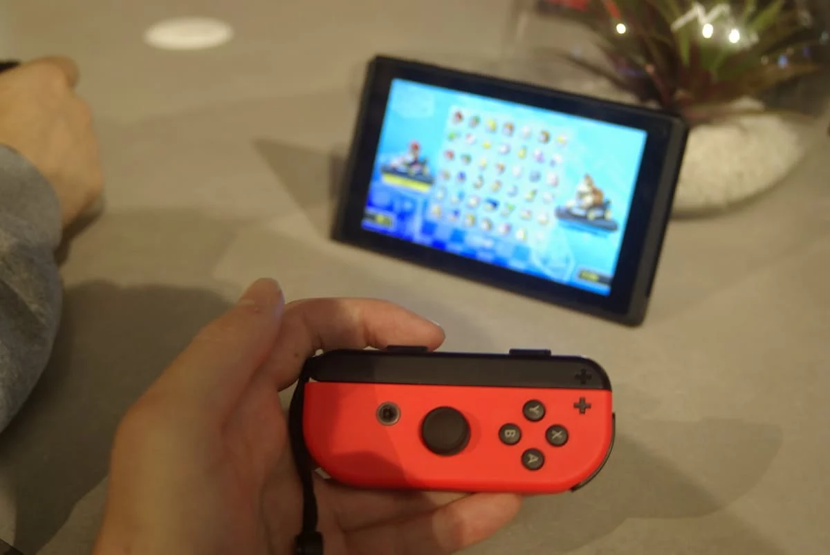 Each Joy-Con has a stick on the left, four face buttons on the right, and a couple of shoulder buttons and triggers